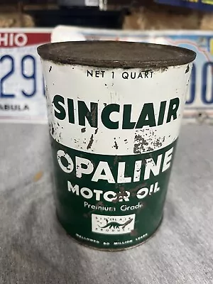Vintage Sinclair Opaline Can Gas & Oil Petroliana Empty One Quart Oil Can Metal • $32