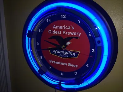 Yuengling Beer Bar Man Cave Neon Wall Clock Advertising Sign • $99.99