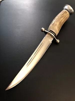🔥EXC. Vintage L S CO. Solingen German CUSTOM STAG Fixed Blade Hunting Knife • $10