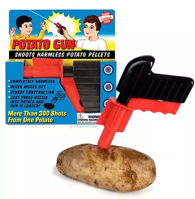 Classic Retro Vintage PLASTIC SPUD GUN Potato Toy Gun Fancy Dress Costume Prop • £9.99