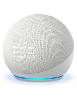 Amazon Echo Dot With Clock 5th Gen Wi-Fi Bluetooth Smart Speaker Alexa White • £56.21
