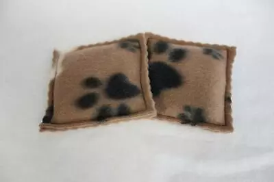 Microwave Rice Bag Hand Warmers Reusable Set Of 2 Brown Paws Fleece • $4
