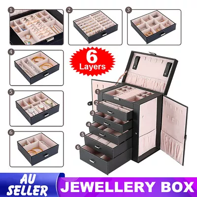 Large Makeup Case Portable Cosmetic Organiser Storage Carry Holder Jewellery Box • $16.99