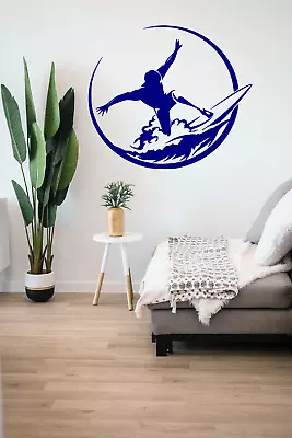 £8.98 • Buy Surfer Catching A Wave Sport Wall Art Decal Sticker SP36