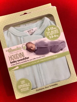 $21.95 • Buy NIB *WOOMBIE* Houdini Baby Swaddler NEWBORN Sleep Sack 0-3 Mo (5-13 Lbs)