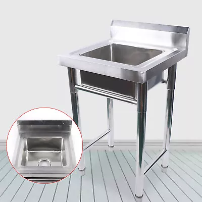 201 Stainless Steel Utility Sink 1 Compartment Workbench Sink Commercial Sink US • $76.96