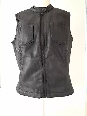 Harley Davidson Waxed Denim Black Label Vest Size Large Vgc • $54.50