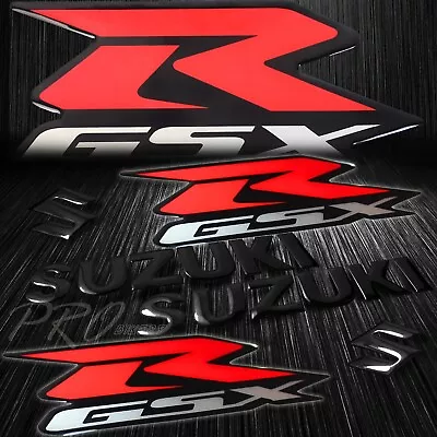 5.75 3D Vinyl Black Suzuki Logo&Letter+7.5 Red&Silver GSXR Fairing Tank Sticker • $26.98