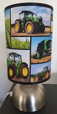 John Deere Farm Animals Tractor Touch Lamp Base Fabric Shade • $79.98