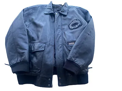 Ecko Unltd Black Leather Jacket Mens Size XL/xGD • $139.99