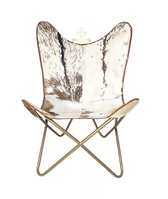 $224.47 • Buy Genuine Goat Hair Leather Relaxing , Brown & White Leather Lounge Chair PL2-179