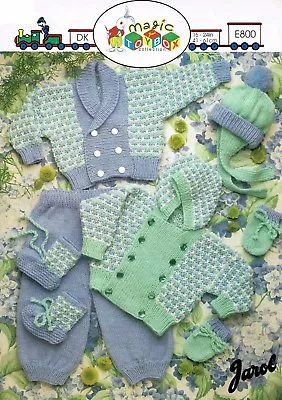 £3.99 • Buy KNITTING PATTERN, Baby DK, EASY Cardigan + Jacket With Hood, Hat & Booties.