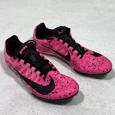 Nike Zoom Rival S 9 Sprint Pink Paint Track Shoes Spikes Women’s Size 9 • £36.58