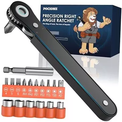 Right Angle Screwdriver Mens Gifts - 90 Degree Offset Ratcheting Screwdriver 1 • $20.19