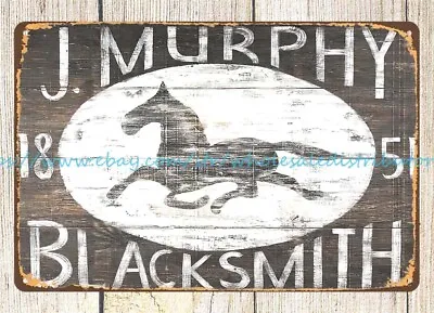 Running Horse J. Murphy Blacksmith Metal Tin Sign Wall Designs Living Room • $18.96