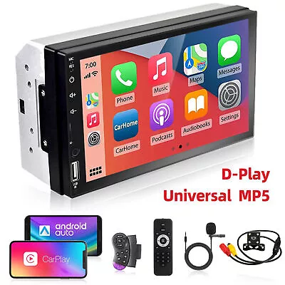 Bluetooth 7inch Car Stereo Radio MP5 Player 2 Double DIN Touch Screen FM W/ Cam • £43.95