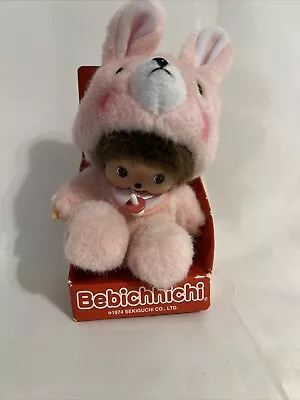 BEBICHHICHI BABY Bunny Monchhichi Doll Toy NEW 5.75” Pink • $160