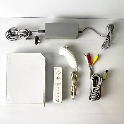 Nintendo Wii Console + Cables & Controller - No Sensor Bar - Tested & Working • $49.99