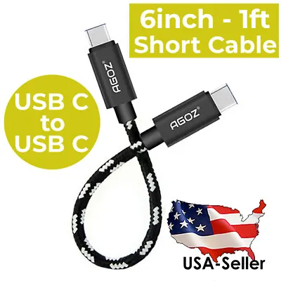 1ft -6inch Short USB C To USB C Charger Cable For Samsung Galaxy S24 S23 S22 S21 • $5.95