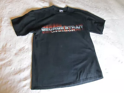 George Strait Live In Concert T-Shirt Blk M Gildan 100% Cotton Dbl Sided • $9.99