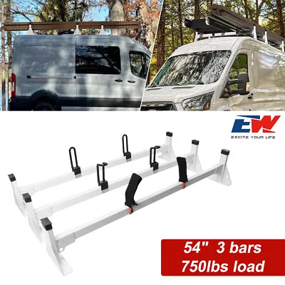 3Bar Ladder Roof Racks For 2015-ON Ford Transit 150 250 350 Cargo Van 750lbs New • $200.99