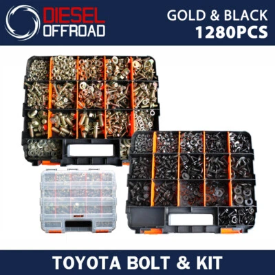 $175 • Buy Bolt + Nut Kit 1280 Pcs For Toyota Landcruiser 40,60,75,80,100,200 Series
