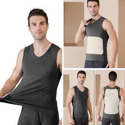 Mens Winter Warm Vest Tops Warm Fleeced Thermal Sleeveless T-Shirt Slim Tank Top • $10.99