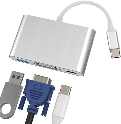 Usb C To Vga+Usb-A+Type-C Adapter Thunderbolt 3.0 Otg Cable Accessories For Tv • $24.99