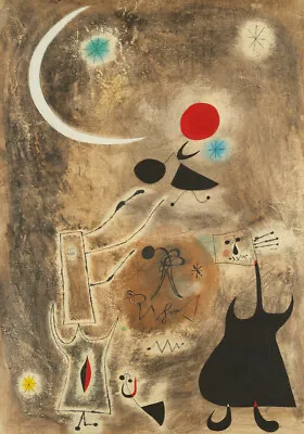 Woman & Birds In Front Of The Sun : Joan Miró : Archival Quality Art Print 11x17 • $57.95