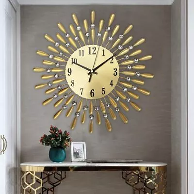 £20.89 • Buy 38cm Large Diamante Beaded 3D Crystal Jeweled Retro Style Wall Clock Home Decor