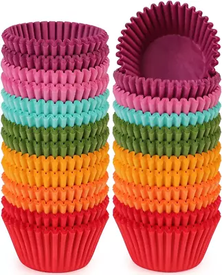 Caperci Rainbow Mini Cupcake Liners Colorful Muffin Baking Cups 350-Count Odorl • $12.06