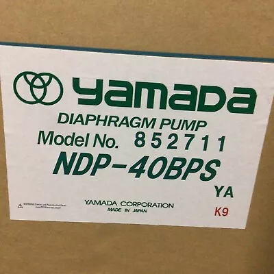 YAMADA 852711 NDP-40BPS 1-1/2  Polypropylene Air Operated Double Diaphragm Pump • $2580