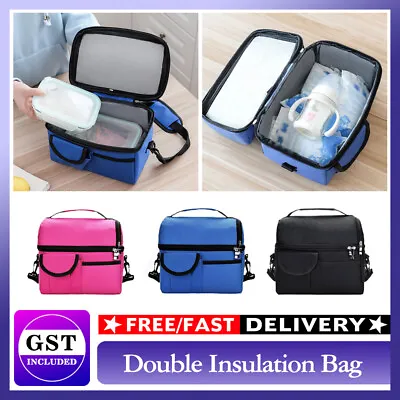 Insulated Lunch Bag For Women Men Kids Thermos Cooler Adults Tote Food Lunch Box • $16.20