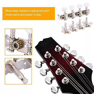 Tuning Pegs Mandolin Machine Heads 4L 4R Tuners Tuning Button Tool Accessories • $9.39