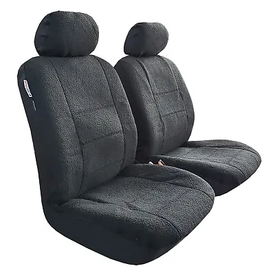 $97.89 • Buy Seat Covers For Ssangyong Musso XLV Ultimate Faux Sheepskin Black Front Pair