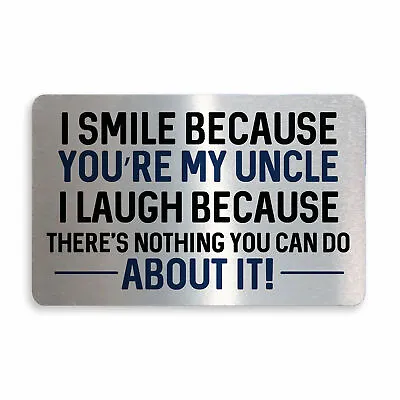Funny Uncle Gift Novelty Metal Wallet Card Christmas Birthday Gift For Uncle Him • £3.99