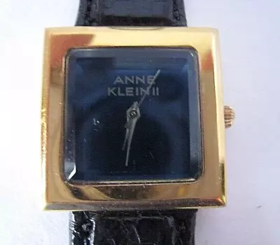 Vintage  ANNE KLEIN Swiss Movement Watch Blue Face- New  Battery Sea Snake Band • $10