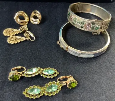 Vintage To Now COSTUME JEWELRY LOT - Gold-tone Bracelets Earrings-Monet • $17