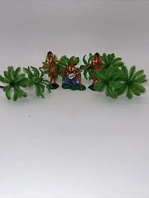 Vintage Hawaiian Hula Dancers Palm Tree Cake CupcakeToppers  Hong Kong • $8.95