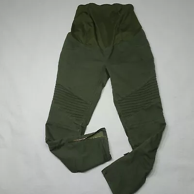 Ingrid & Isabel Maternity Size 6 Green Jeggings Ankle Zip Stretch Pants *flaw • $6.99