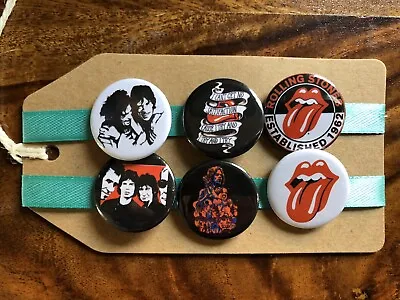 £5.49 • Buy Rolling Stones - Button Pin Badge Set - Rock Band Mick Jagger Ronnie Wood Music