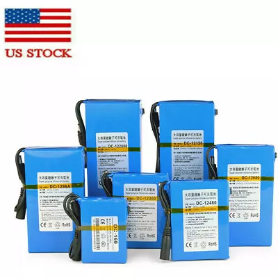 12V DC Rechargeable Lithium-ion Batteries Portable Battery Pack With Charger New • $48.99