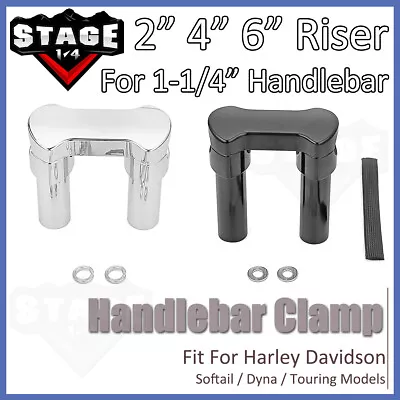 2/4/6  Handlebar Risers 1-1/4  Top Clamp For Harley Softail Dyna Road King Glide • $59.98