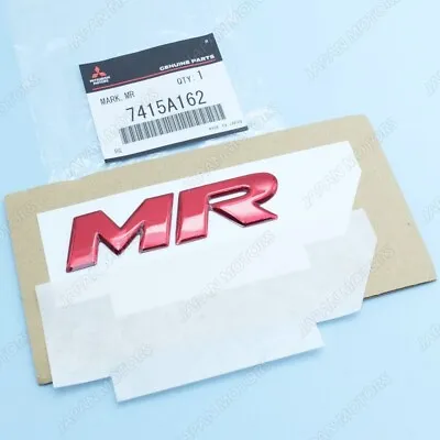 Genuine OEM Mitsubishi Lancer Evolution Trunk Lid Emblem Badge Red “MR” 7415A162 • $20.03