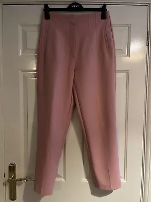 ZARA Pink Smart Tailored High Waisted Capri Trousers Size Large (UK 12) VGC • $17.42