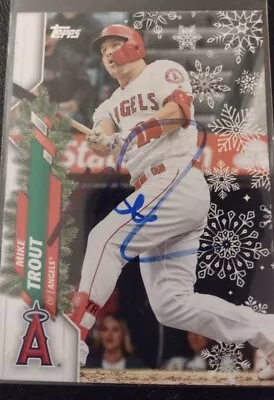 Mike Trout Autographed Card 2020 Topps Holiday Hand Signed Autographed Card. • $20