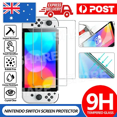 For Nintendo Switch Console OLED Model ZUSLAB Tempered Glass Screen Protector X2 • $4.45