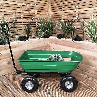 75 Litre 200Kg Capacity Tipping Garden Dump Cart / Truck Trolley / Wheelbarrow • £57.95
