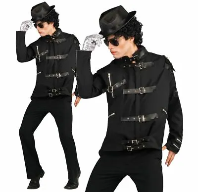 Adult MICHAEL JACKSON BAD Buckle Jacket Black 1980's 80s Pop Star Deluxe Men • £39.95