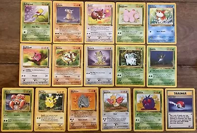 Pokemon JUNGLE Common Cards Pikachu Meowth Eevee Goldeen Mankey Etc You Choose • £6.99